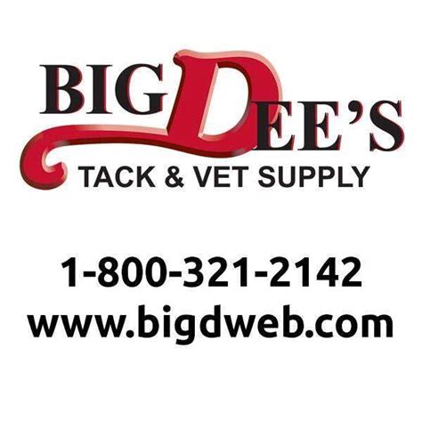 Big dee's tack - Big Dee's Tack & Vet Supplies. Phone: 800-321-2142 or (330) 626-5000. Email: sales@bigdweb.com. Mail: Big Dee's Tack and Vet Supplies Customer Service 9440 St. Rt 14 Streetsboro, Ohio 44241 